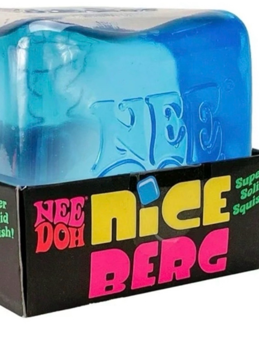 XL NeeDoh Nice Berg Blue  Nee Doh Niceberg Solid Squish Cube Ice Block